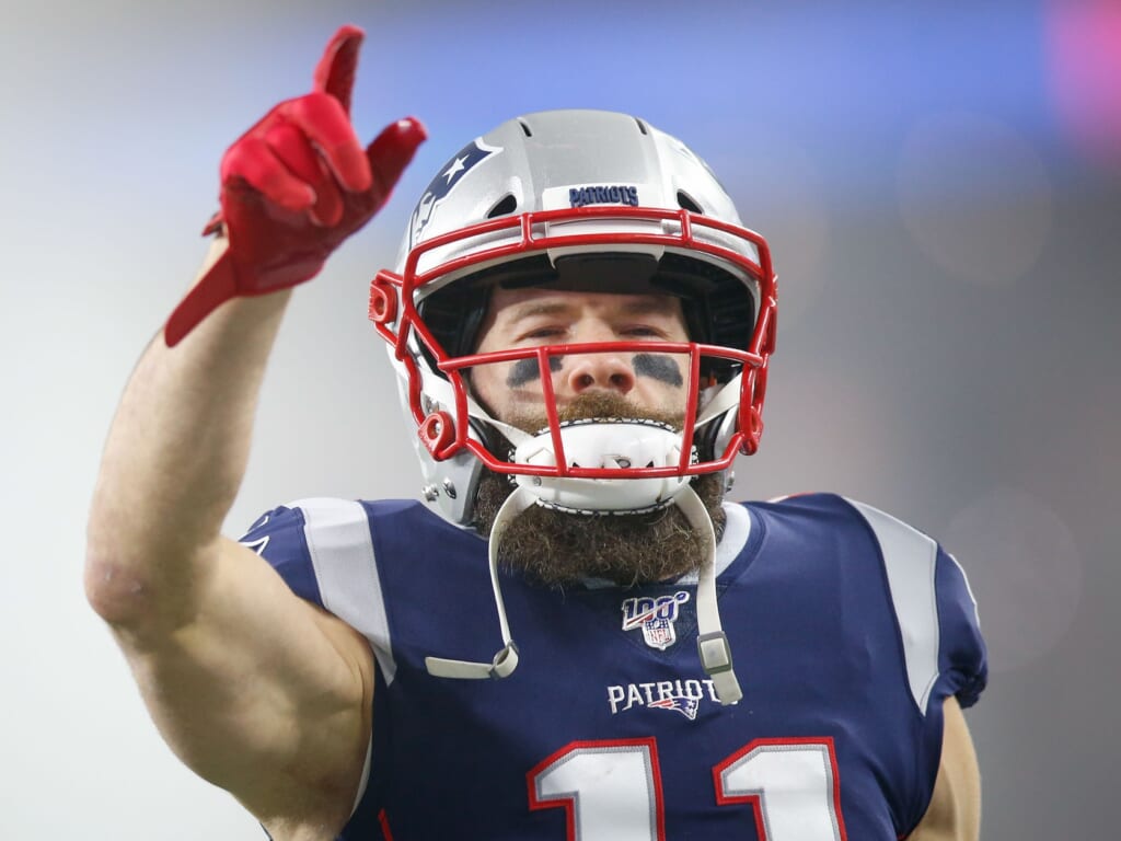 New England Patriots WR Julian Edelman during NFL game against Titans