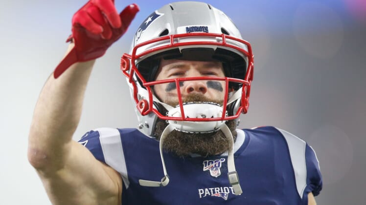 New England Patriots WR Julian Edelman during NFL game against Titans
