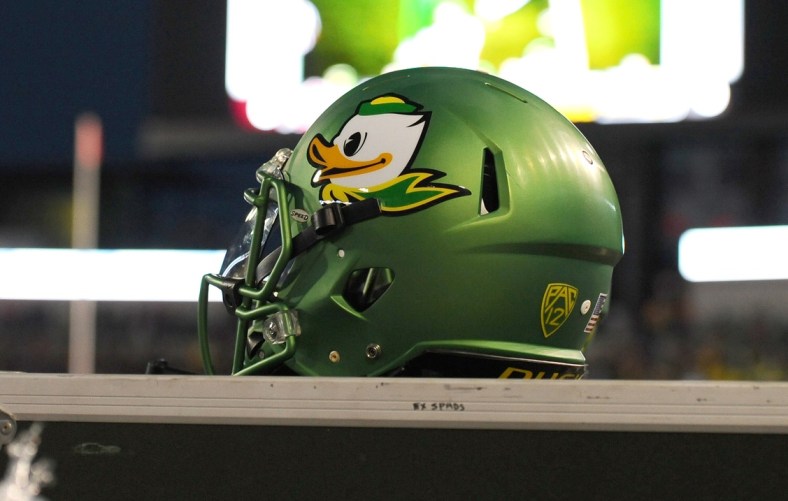 Oregon Ducks football helmet