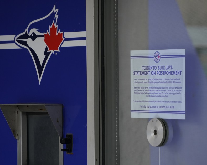 Rogers Centre in Toronto after Blue Jays season opener was postponed.