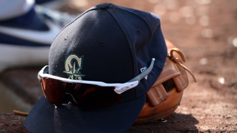 Seattle Mariners hat during a game against the Los Angeles Angels