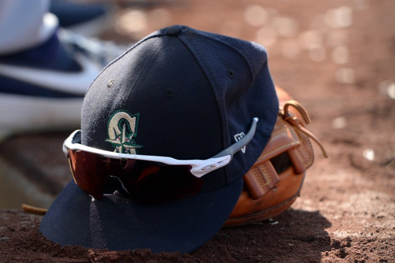 Seattle Mariners hat during a game against the Los Angeles Angels