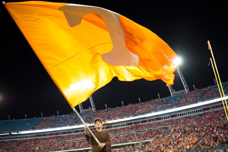 Tennessee Volunteers flag at football game