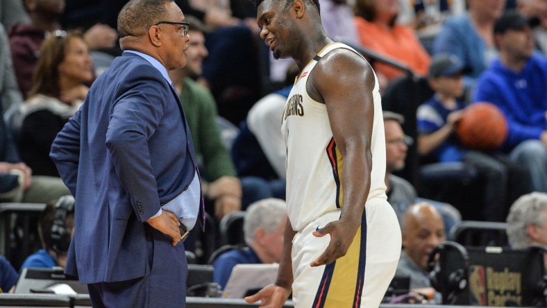 New Orleans Pelicans star Zion Williamson during game against the Timberwolves.