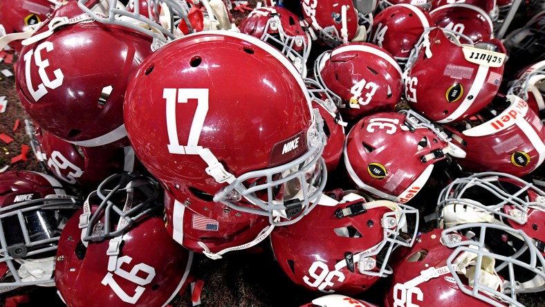 Alabama Crimson Tide football helmets