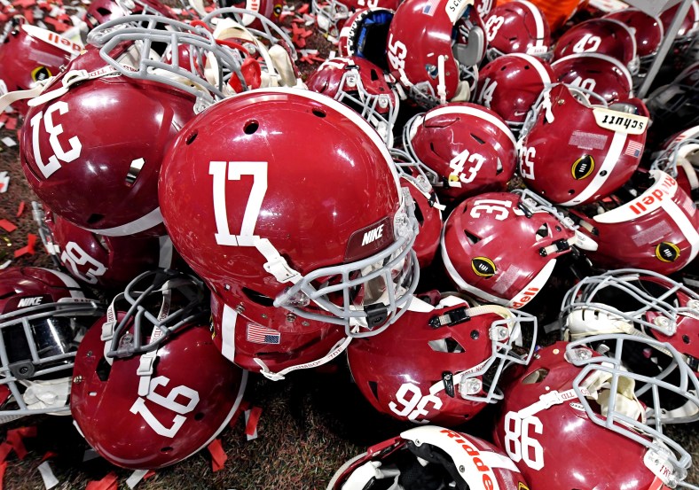 Alabama Crimson Tide football helmets