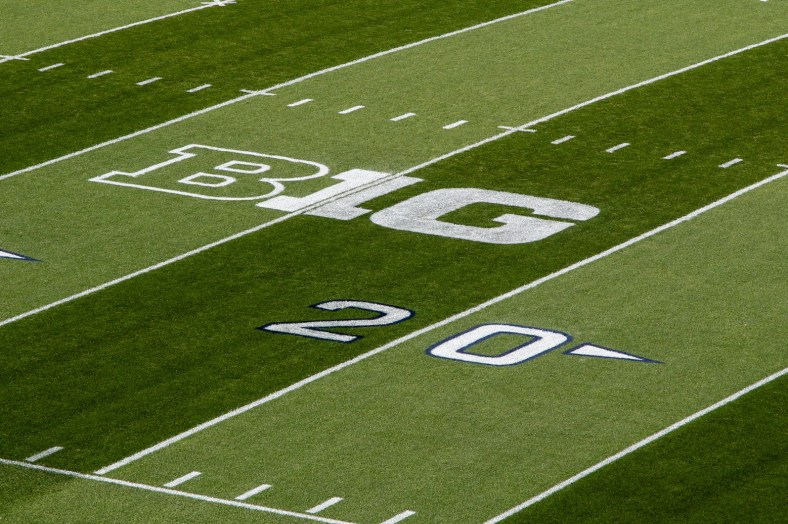Big 10 Conference logo on football field