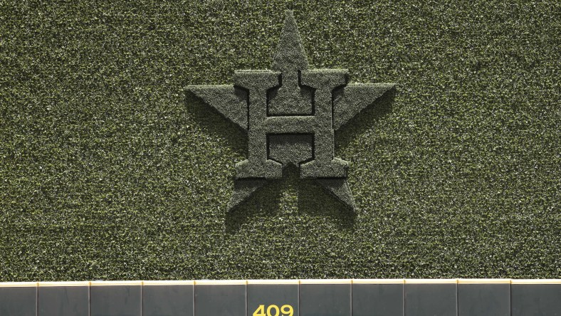 Houston Astros logo during game at Minute Maid Park