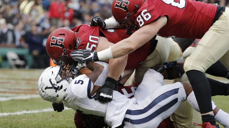 Harvard and Yale during Ivy League football game