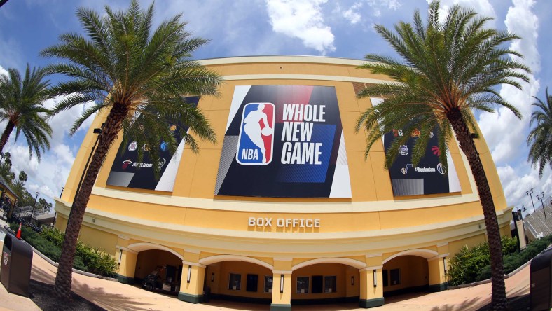 NBA banner for season restart in Orlando