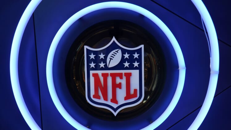 NFL logo on display in London