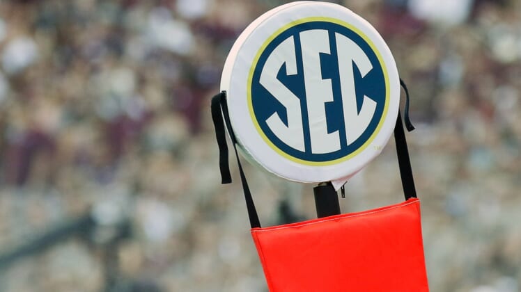 SEC logo during college football season