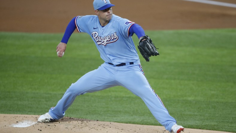 Texas Rangers starting pitcher Corey Kluber