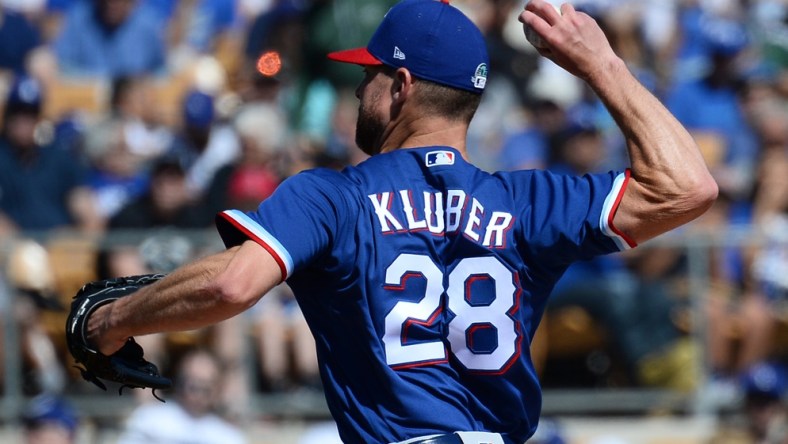 Texas Rangers starting pitcher Corey Kluber