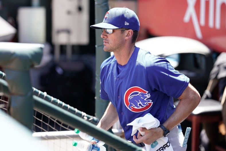 Chicago Cubs pitching coach Tommy Hottovy during a game against the Giants.