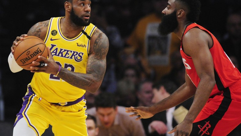 Lakers LeBron James against Rockets James Harden