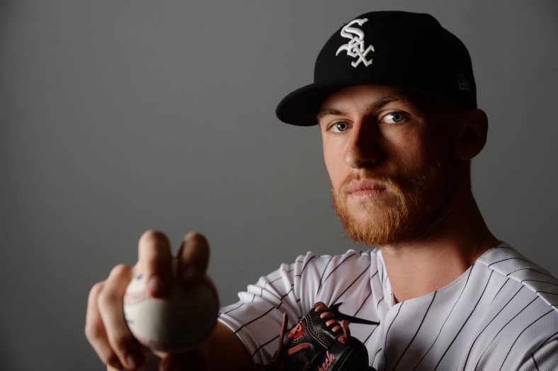 White Sox star Michael Kopech during Spring training photo day