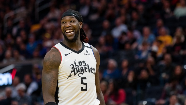 Clippers forward Montrezl Harrell in a game against the Warriors
