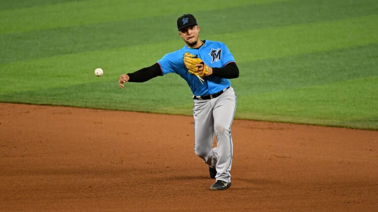 Marlins infielder Isan Diaz during simulated game