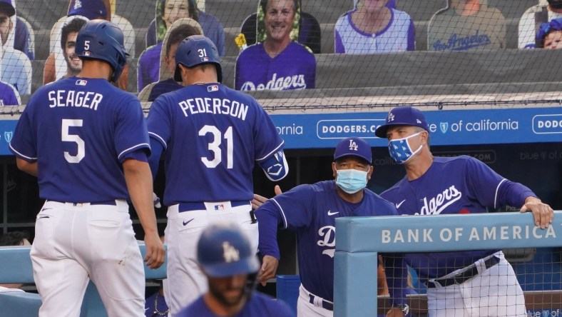 Dodgers' Joc Pederson during game against the Diamondbacks.