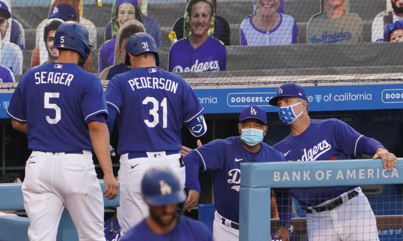 Dodgers' Joc Pederson during game against the Diamondbacks.