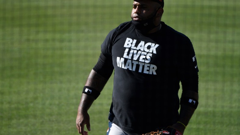 Giants Pablo Sandoval sports Black Lives Matter shirt again of Dodgers game