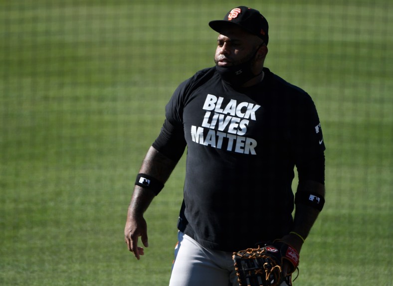 Giants Pablo Sandoval sports Black Lives Matter shirt again of Dodgers game