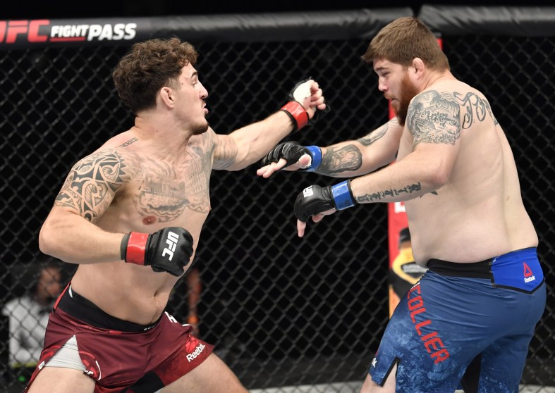 Tom Aspinall fights Jake Collier during UFC Fight Night