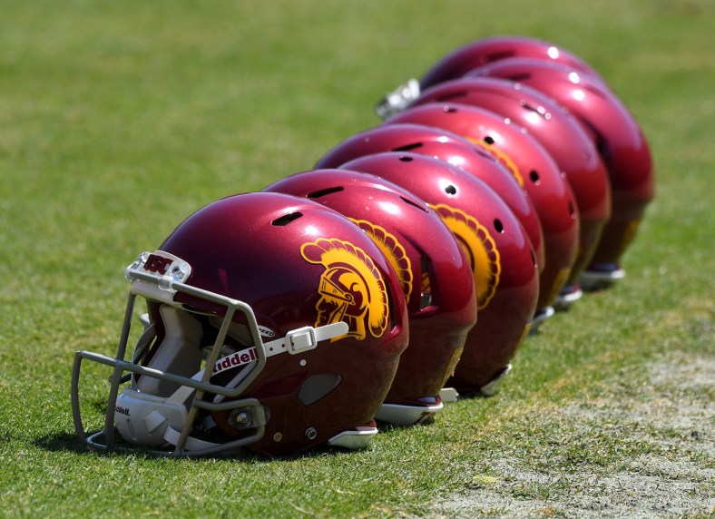 USC Trojans football helmets