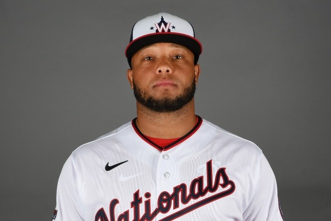 Nationals' Welington Castillo posing Spring Training