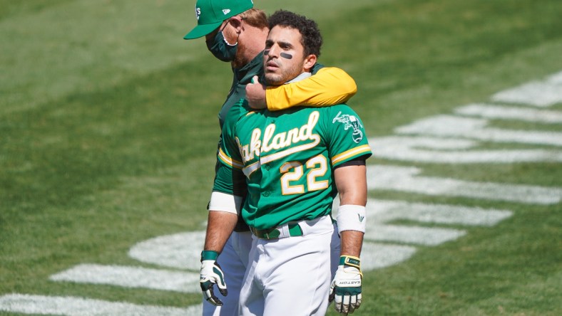 Oakland Athletics outfielder Ramon Laureano after brawl