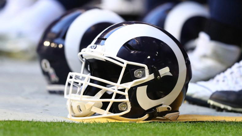 Los Angeles Rams football helmets