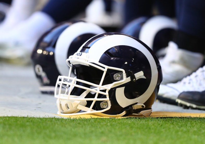 Los Angeles Rams football helmets