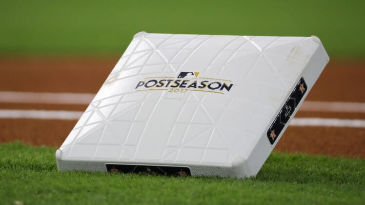 MLB postseason logo on base