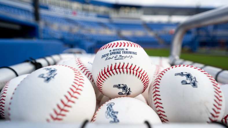 General view of MLB baseballs during 2019 season