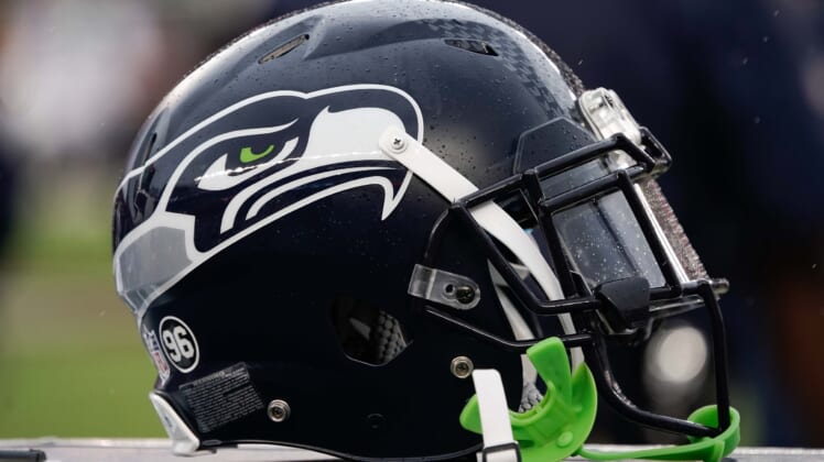 Seahawks helmet during game against the 49ers