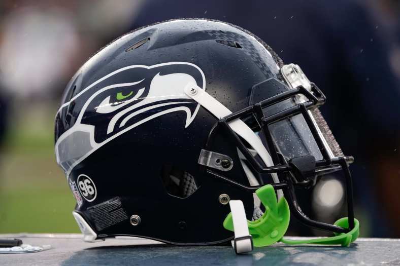Seahawks helmet during game against the 49ers