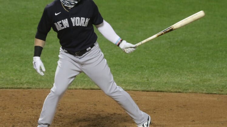 Yankees' Clint Frazier during exhibition game against the Mets