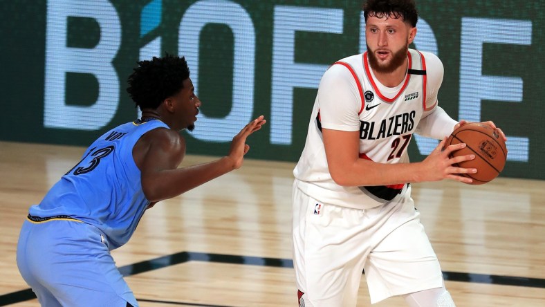 Blazers Jusuf Nurkic during NBA game against Grizzlies