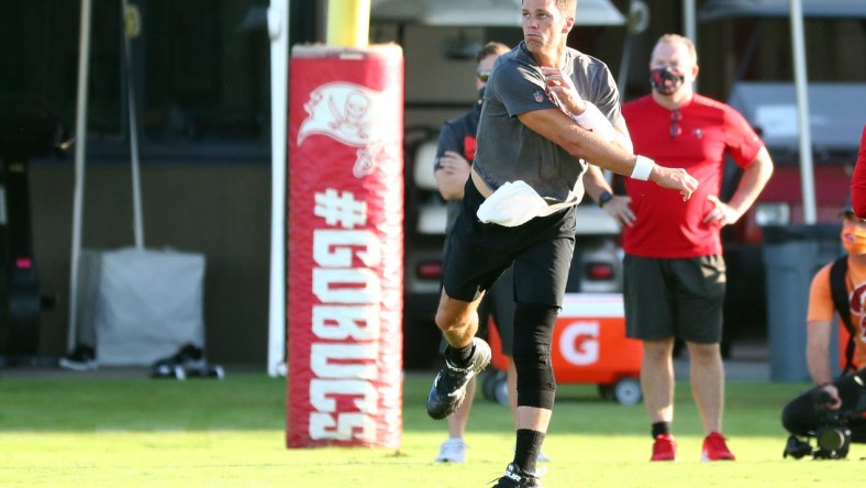 Buccaneers QB Tom Brady during training camp