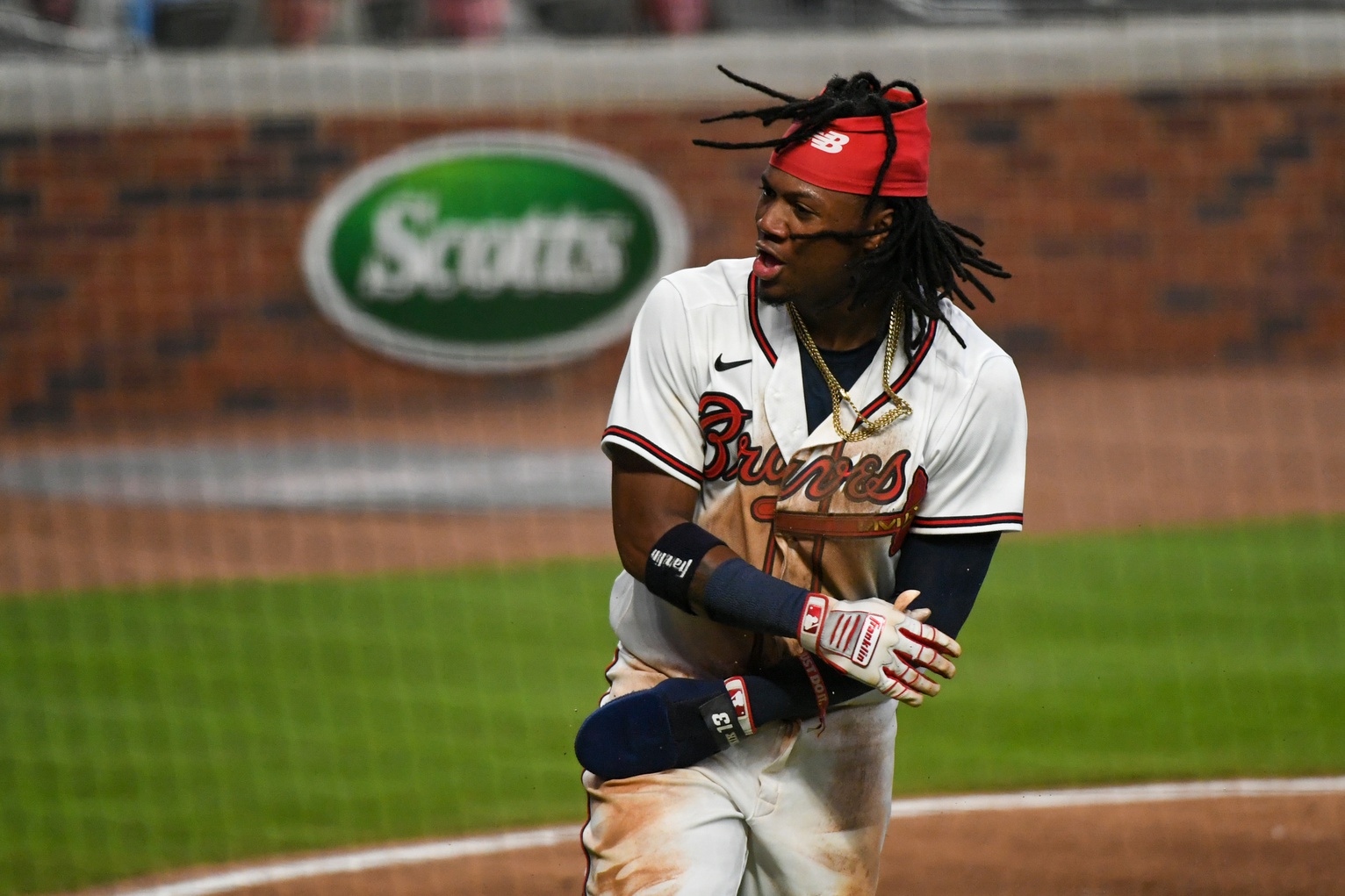 Braves star Ronald Acuna Jr. during MLB game against Blue Jays