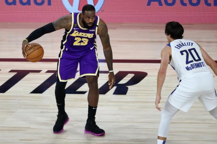 Los Angeles Lakers star LeBron James against the Indiana Pacers