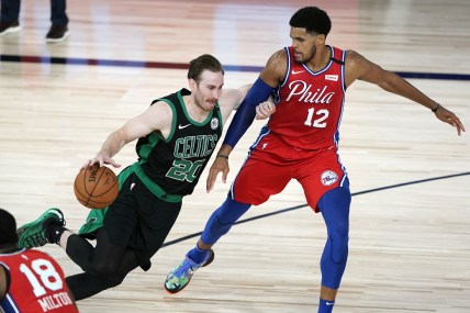 Celtics star Gordon Hayward during NBA Playoff game against Sixers