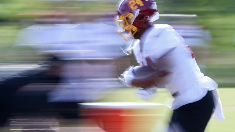 Washington Football Team running back Antonio Gibson during training camp