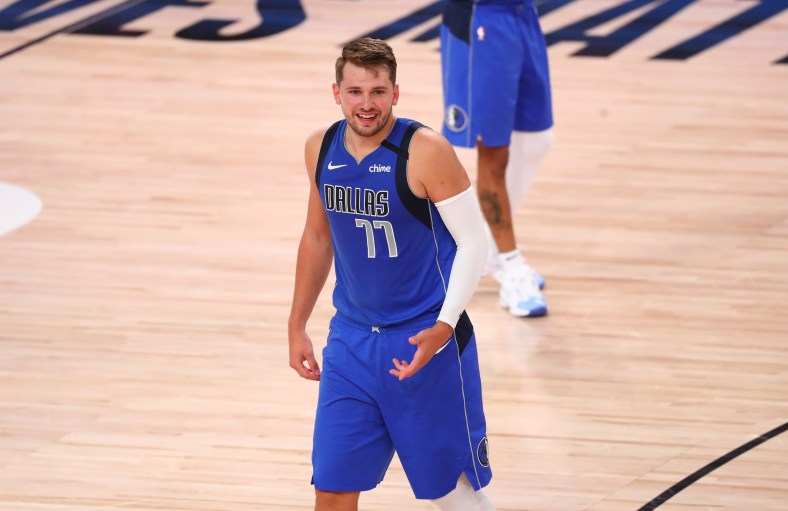 Mavericks star Luka Doncic during NBA Playoff game against the Clippers