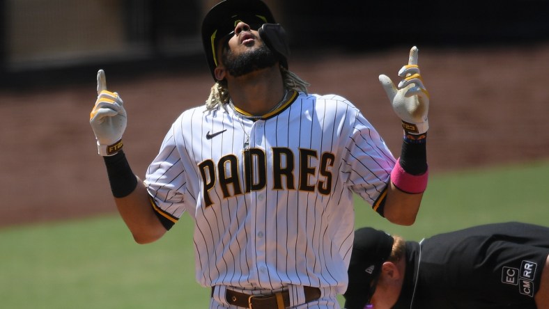 Padres' Fernando Tatis Jr. after HR against the Mariners