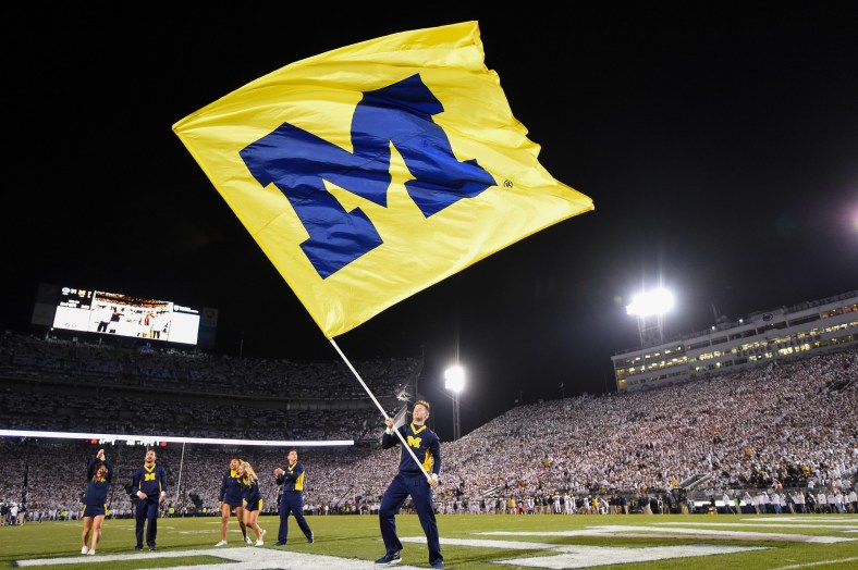 Michigan Wolverines flag flies during 2019 football season