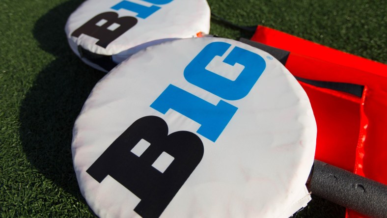 Big Ten conference logo on college football field