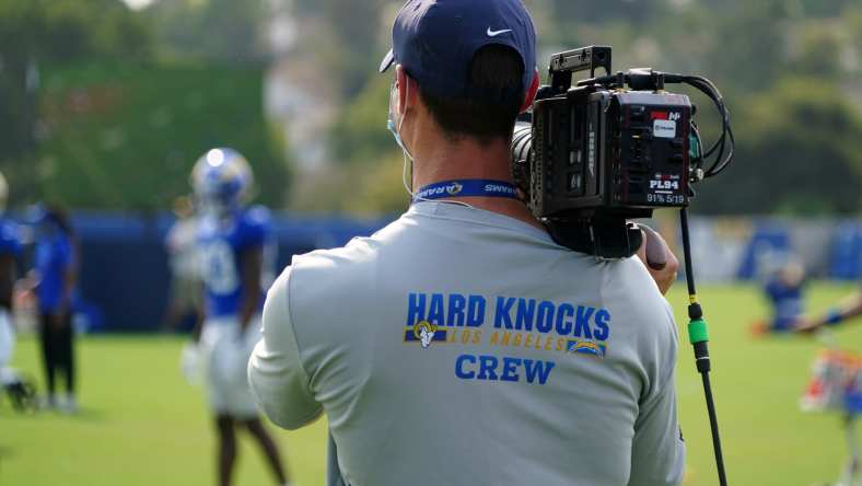 Hard Knocks cameras at Los Angeles Rams training camp