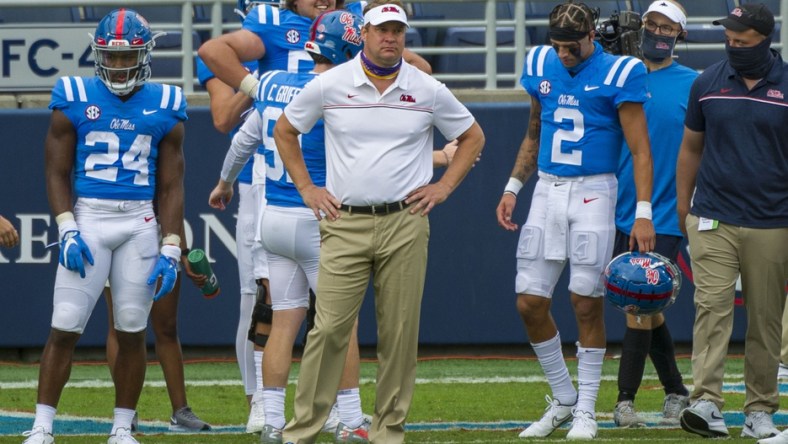 Ole Miss football coach Lane Kiffin